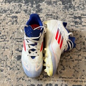Adidas Kids White and Red Soccer Cleats